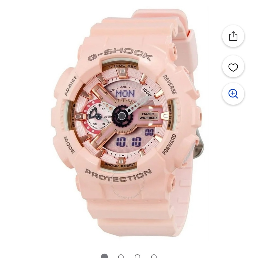 G-Shock Pink Watch with Robust Design and Dual Display